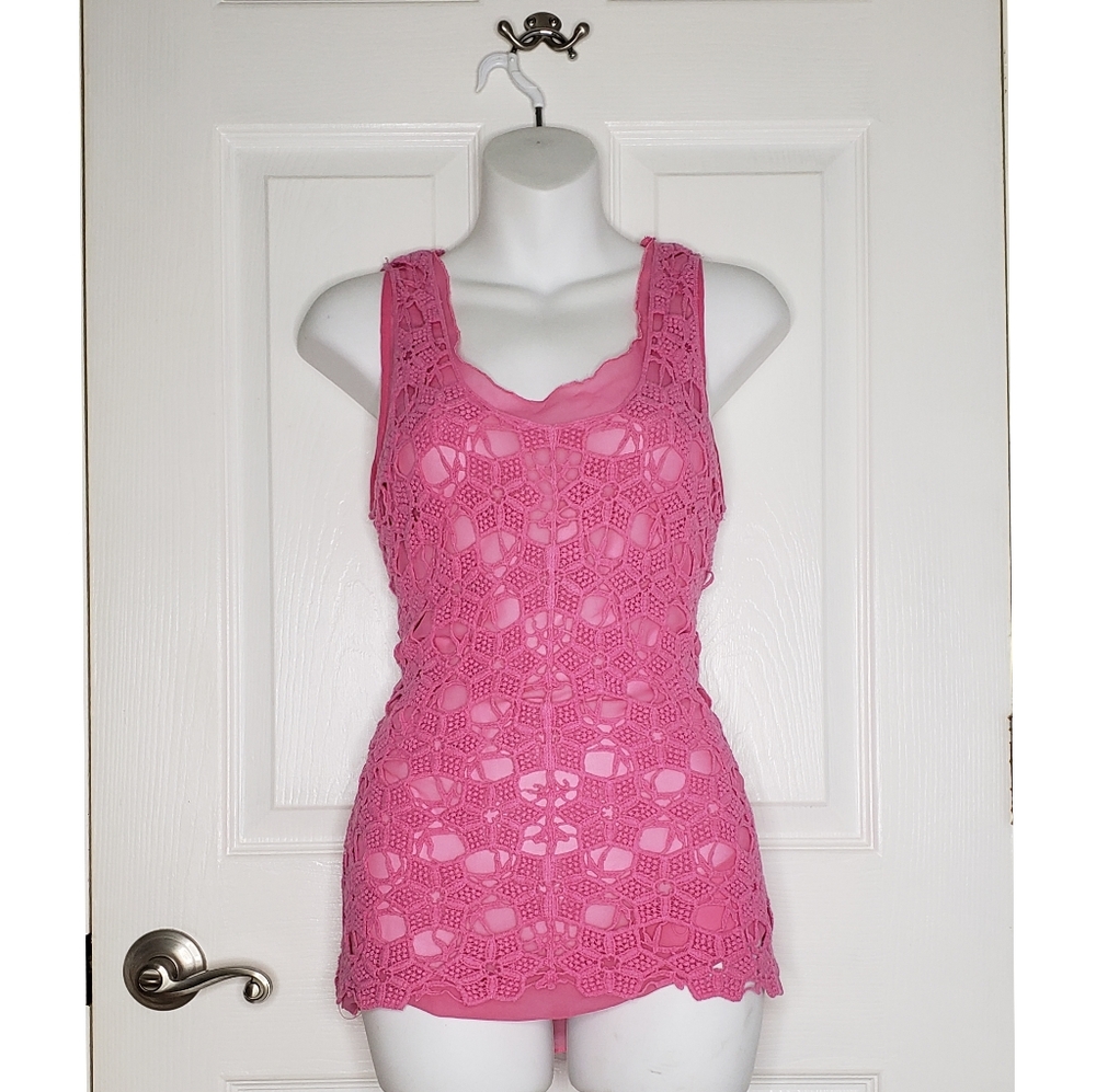 Cato Lace Tank - Pink